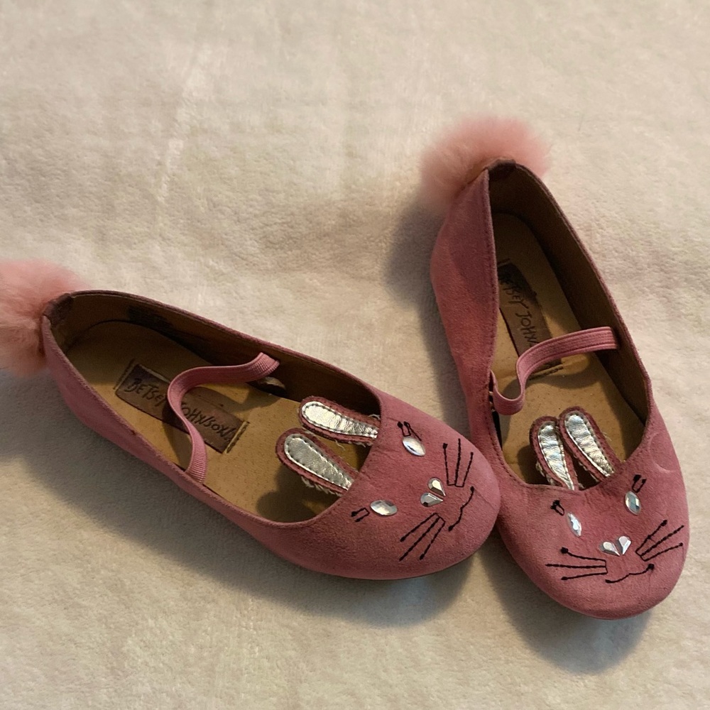 Betsey Johnson pink bunny flats